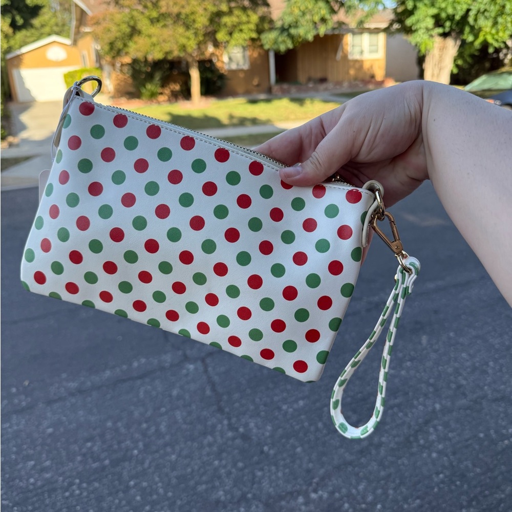 Polka Dot Wristlet Clutch